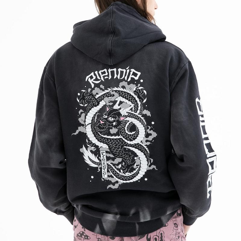 Black Wash Ripndip Mystic Jerm Hoodie | USADN2469