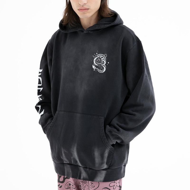 Black Wash Ripndip Mystic Jerm Hoodie | USADN2469