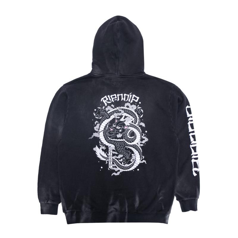 Black Wash Ripndip Mystic Jerm Hoodie | USADN2469