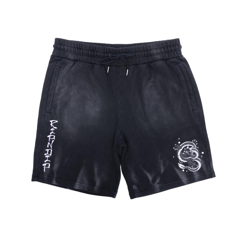 Black Wash Ripndip Mystic Jerm Sweat Shorts | USADN2839