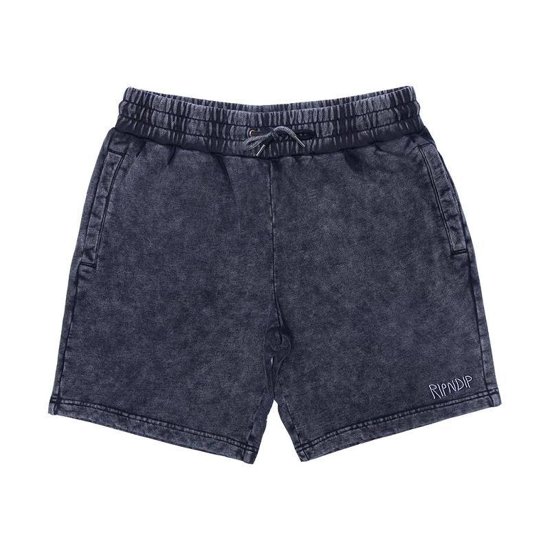 Black Wash Ripndip Peek A Nermal Sweat Shorts | USAVD2802