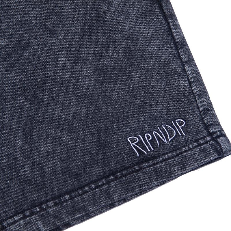 Black Wash Ripndip Peek A Nermal Sweat Shorts | USAVD2802