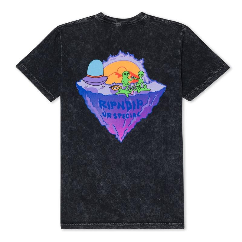 Black Wash Ripndip Planet Special Shirts | USALH2761