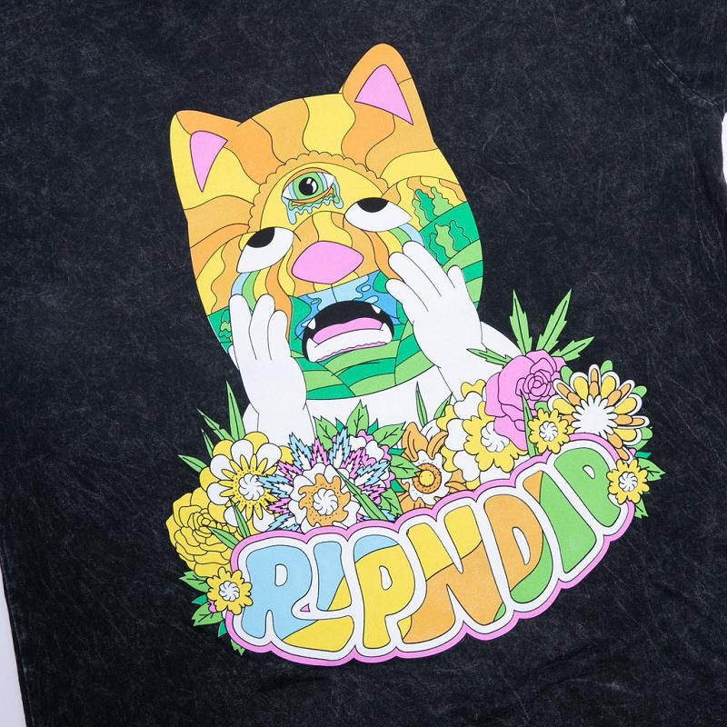 Black Wash Ripndip Pretty Sad Shirts | USAYU2748