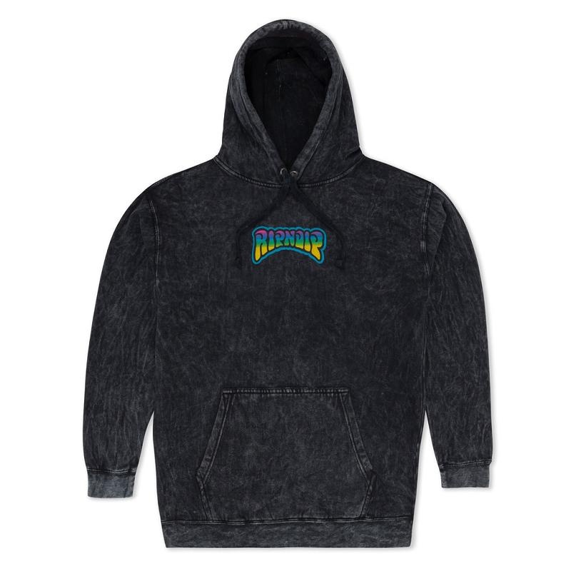 Black Wash Ripndip Psychedelic Garden Hoodie | USAGL2493