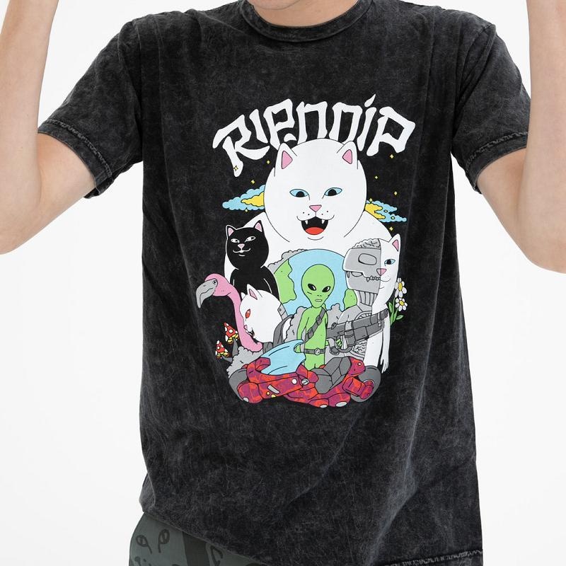 Black Wash Ripndip Runaway Shirts | USAVD2731