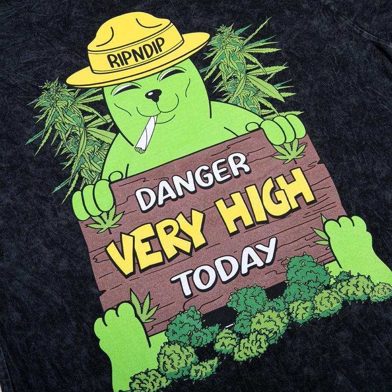 Black Wash Ripndip Smokey Alien Bear Shirts | USASO2671