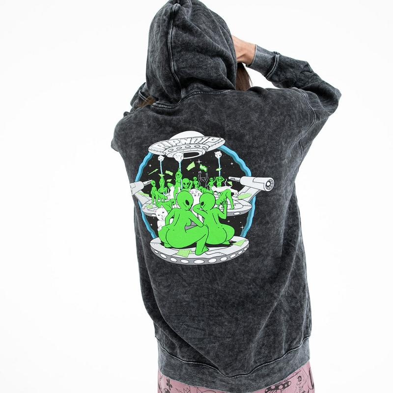 Black Wash Ripndip Stripndip Hoodie | USAWY2454