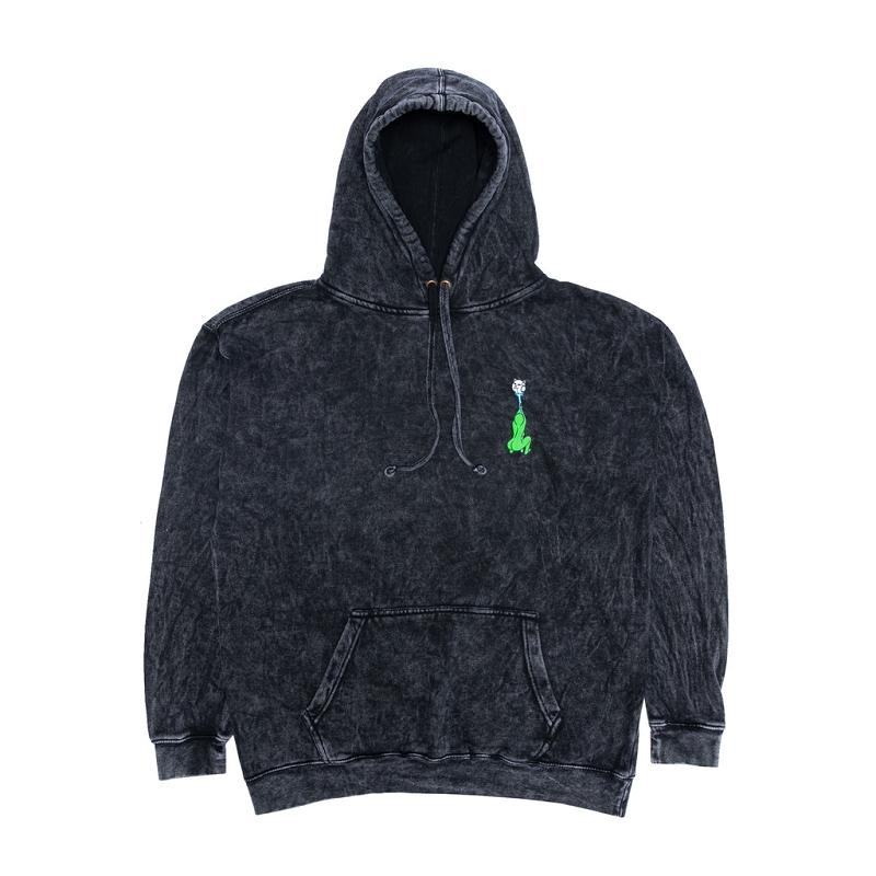 Black Wash Ripndip Stripndip Hoodie | USAWY2454