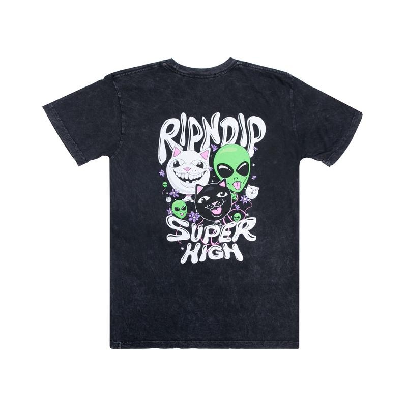 Black Wash Ripndip Super High Shirts | USAIS2746