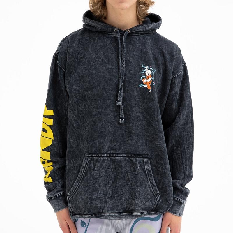 Black Wash Ripndip Super Sanerm Hoodie | USARW2400