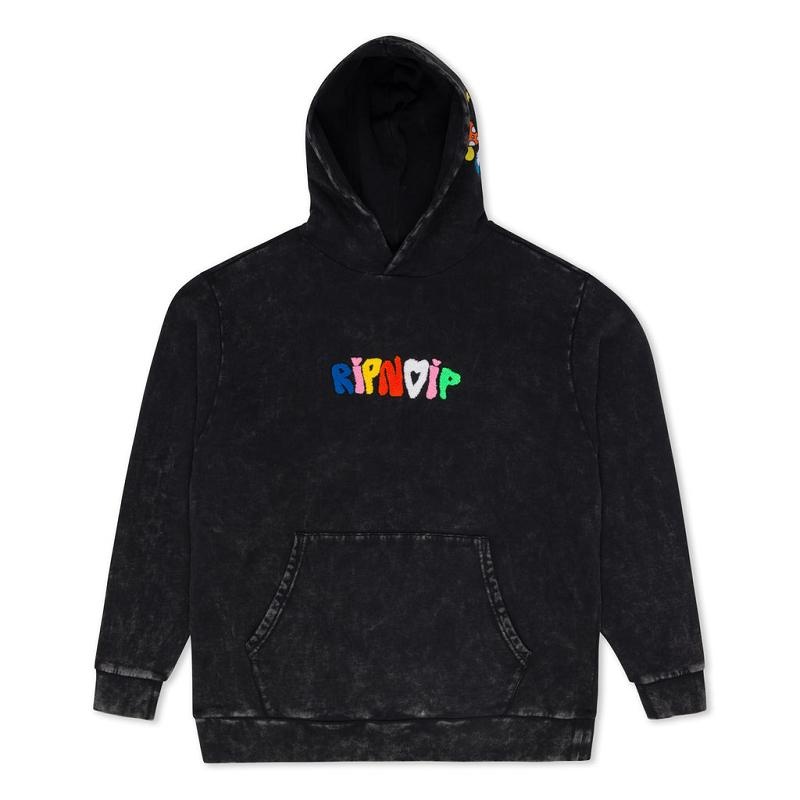 Black Wash Ripndip Taste The Rainbow Hoodie | USAVD2485