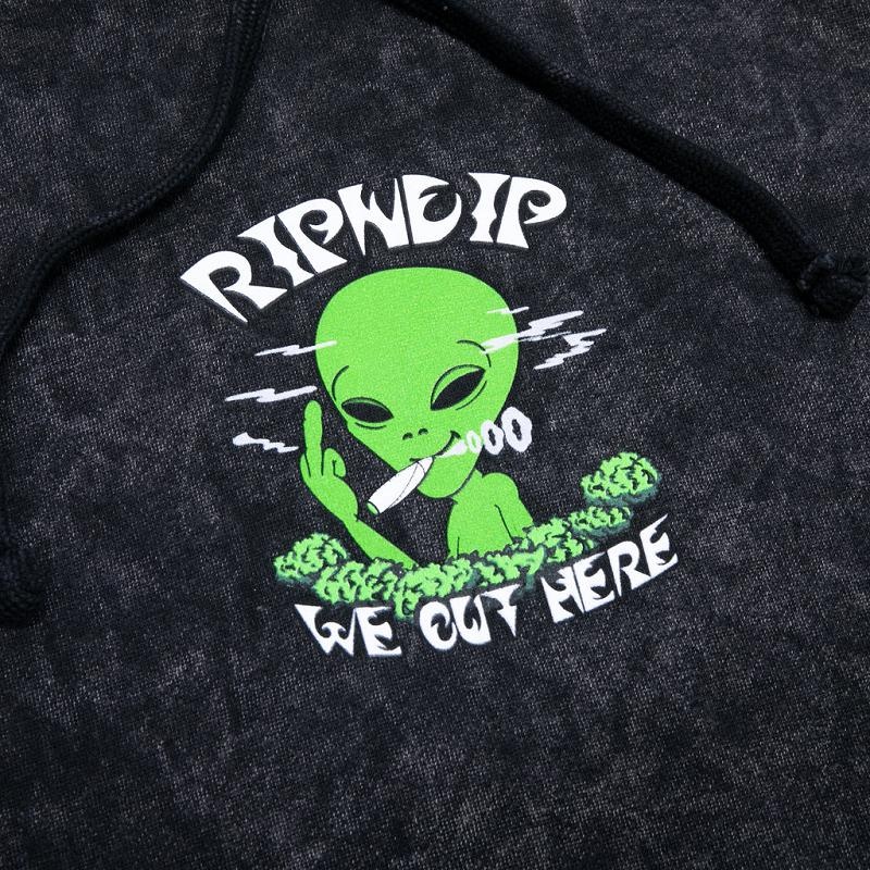 Black Wash Ripndip We Out Here Smoking Hoodie | USACE2434