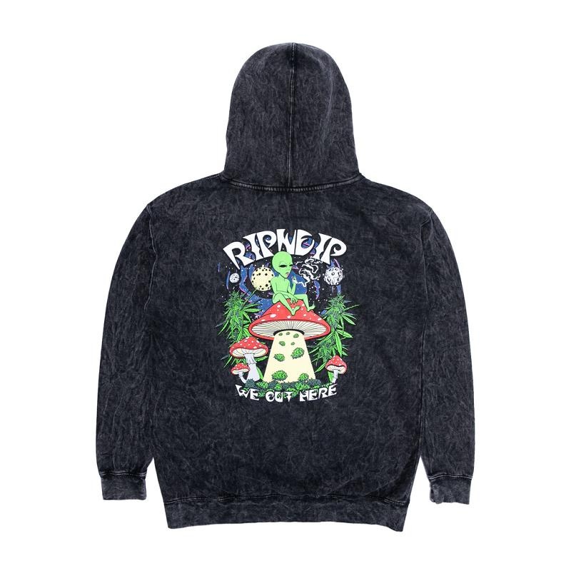 Black Wash Ripndip We Out Here Smoking Hoodie | USACE2434