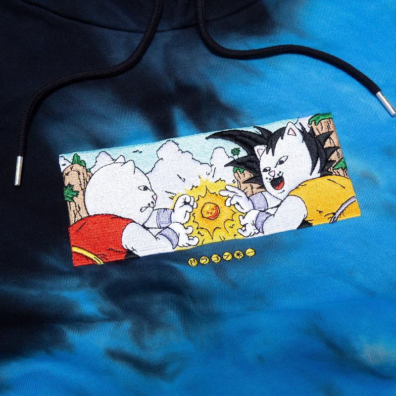 Black / Blue Ripndip Nermku Battle Hoodie | USAMA2404