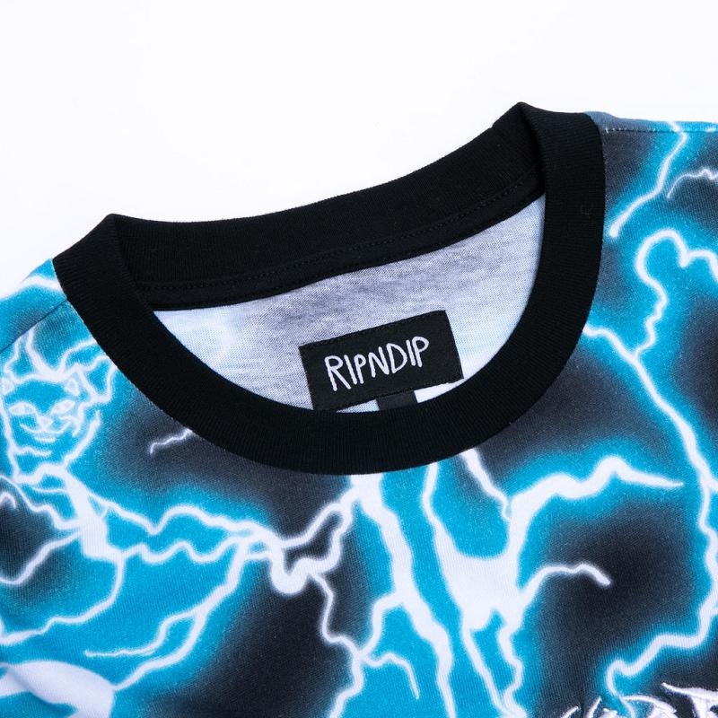 Black / Blue Ripndip Nikola Embroidered Shirts | USAQZ2709