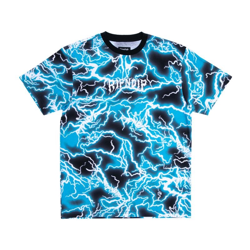 Black / Blue Ripndip Nikola Embroidered Shirts | USAQZ2709