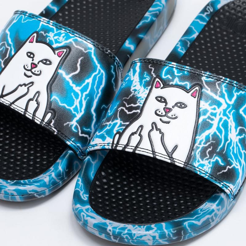 Black / Blue Ripndip Nikola Slides | USAEX2991