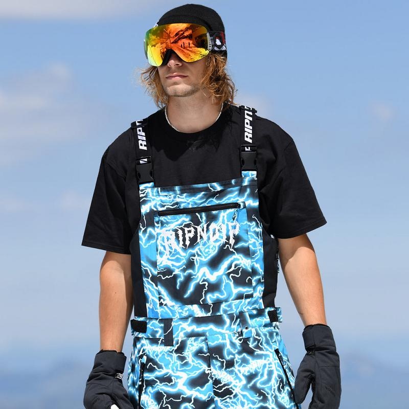 Black / Blue Ripndip Nikola Snowboard Bib Pants | USAFM2625