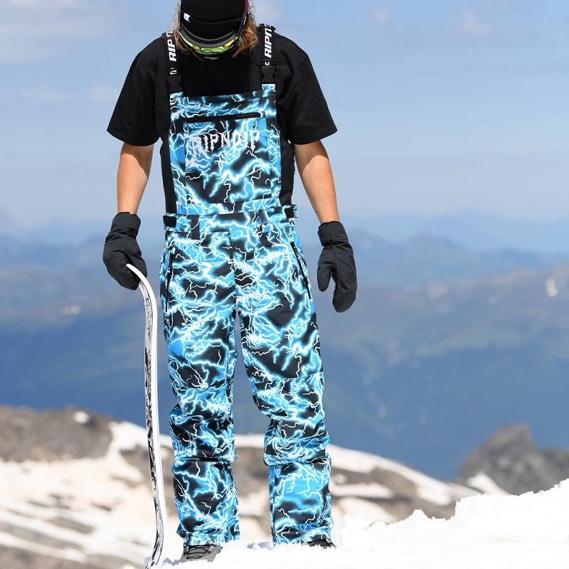 Black / Blue Ripndip Nikola Snowboard Bib Pants | USAFM2625