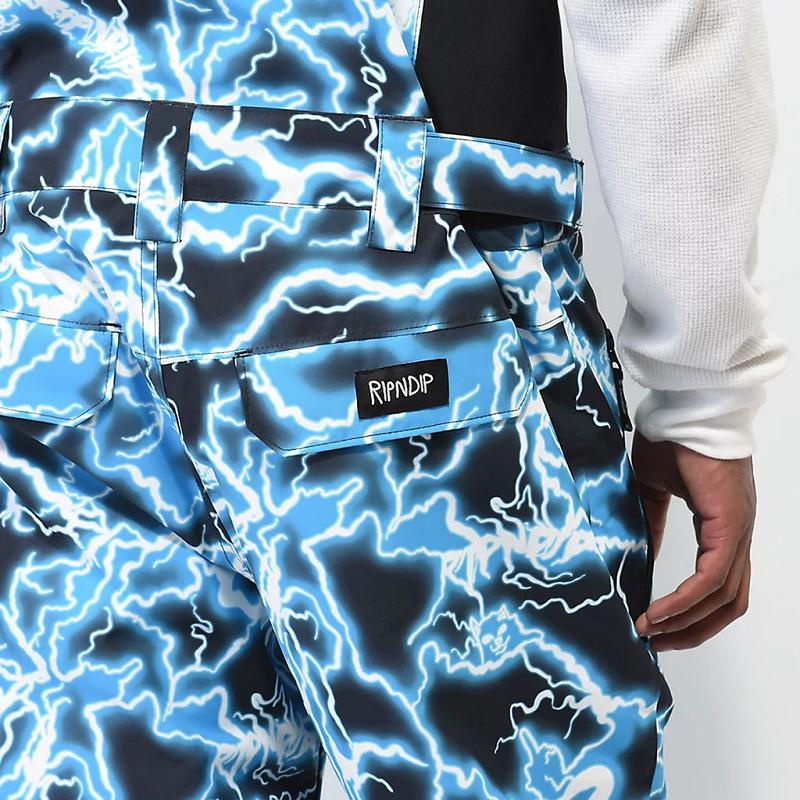 Black / Blue Ripndip Nikola Snowboard Bib Pants | USAFM2625