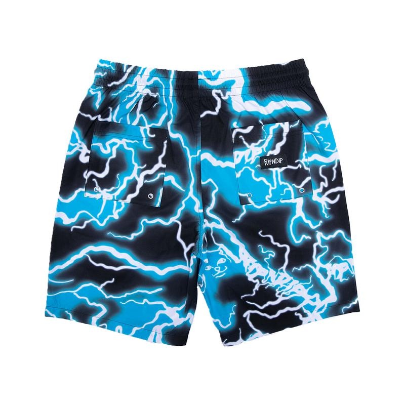 Black / Blue Ripndip Nikola Swim Shorts | USALH2832