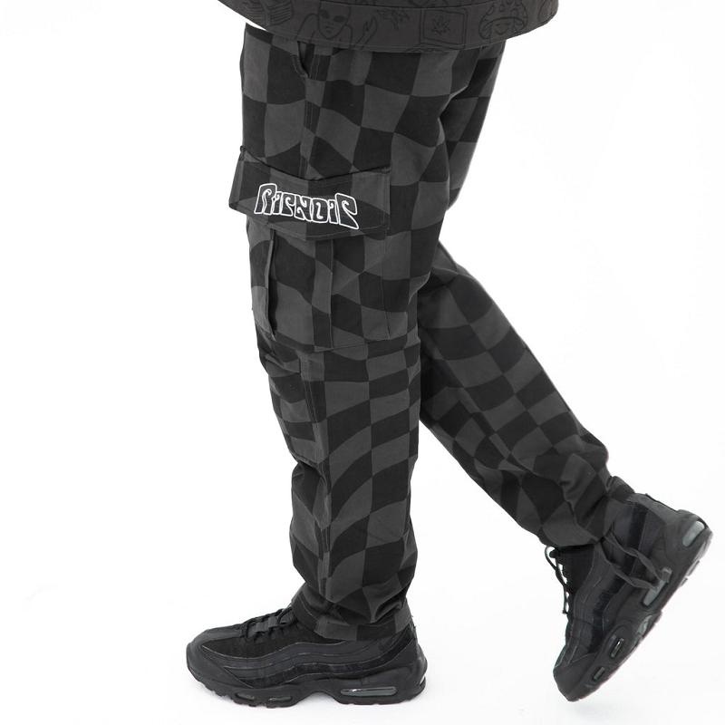 Black / Grey Ripndip Checked Cargo Pants | USANB2613