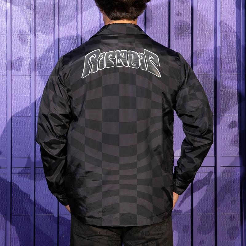 Black / Grey Ripndip Checked Coaches Jackets | USAHK2518