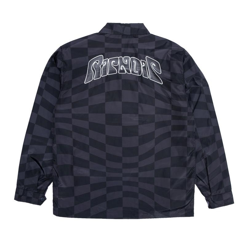 Black / Grey Ripndip Checked Coaches Jackets | USAHK2518