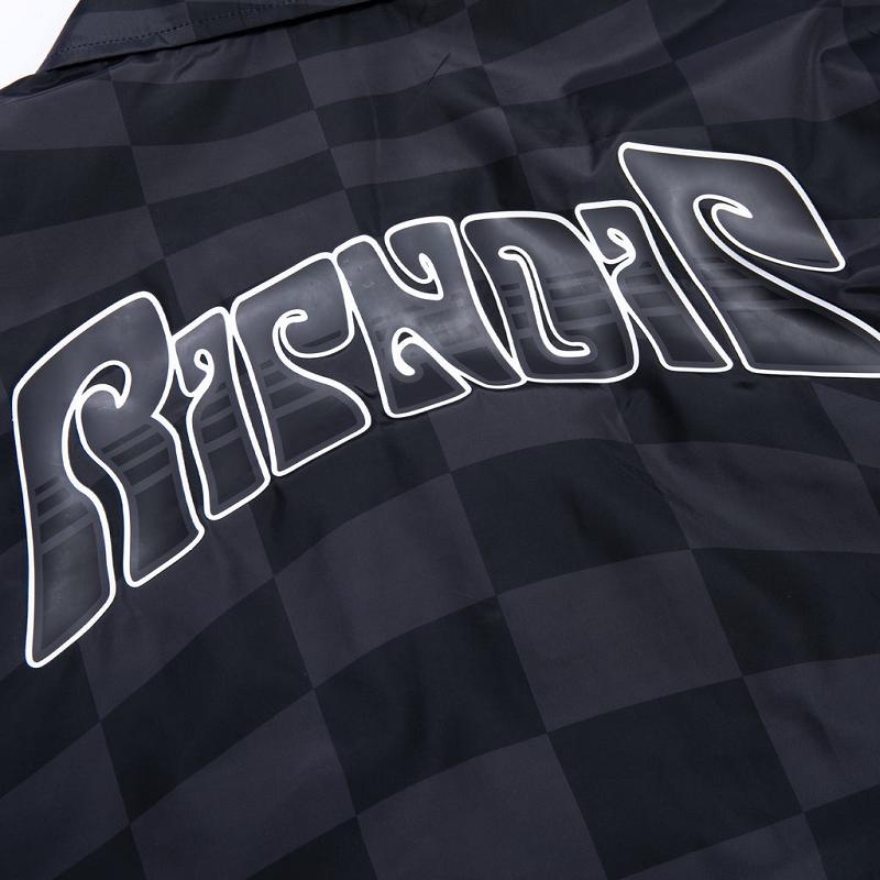 Black / Grey Ripndip Checked Coaches Jackets | USAHK2518