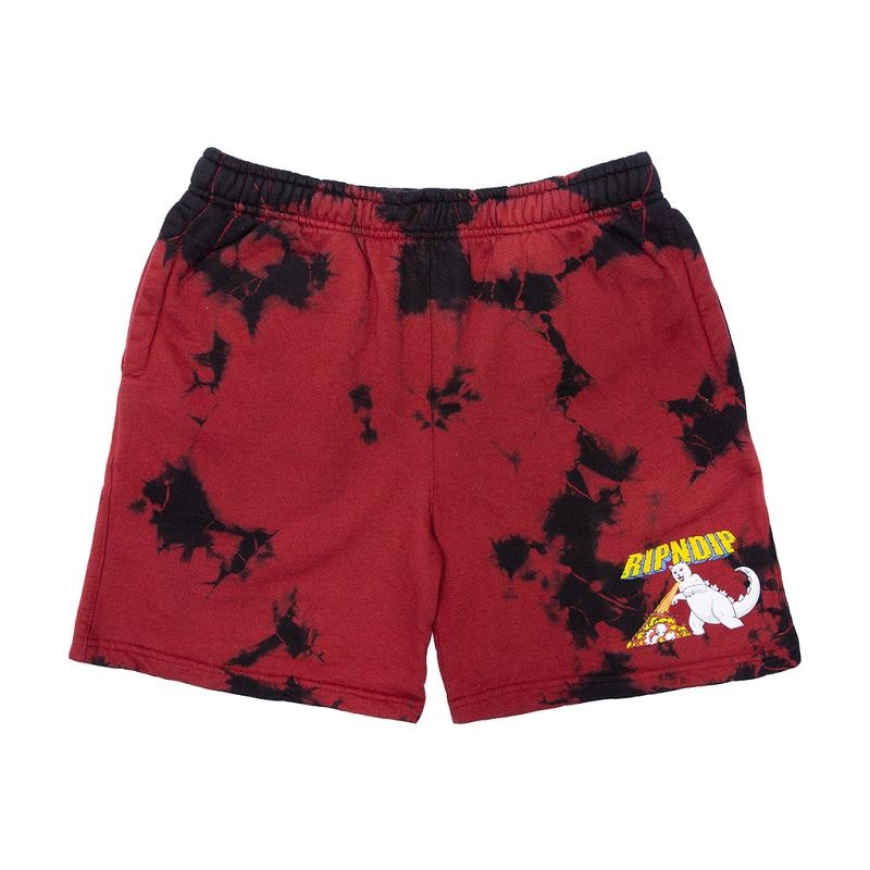 Black / Red Ripndip Nermzilla Sweat Shorts | USAHK2809