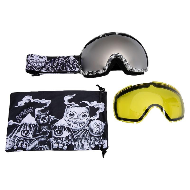 Black / White Ripndip Dark Twisted Fantasy Snow Goggles Accessories | USAJJ2198