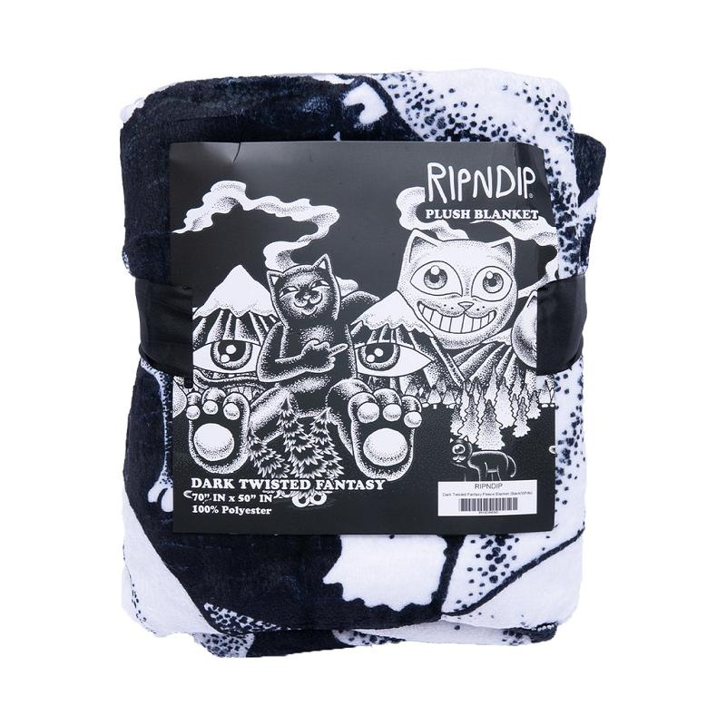 Black / White Ripndip Dark Twisted Fantasy Fleece Blanket Accessories | USAXF2202