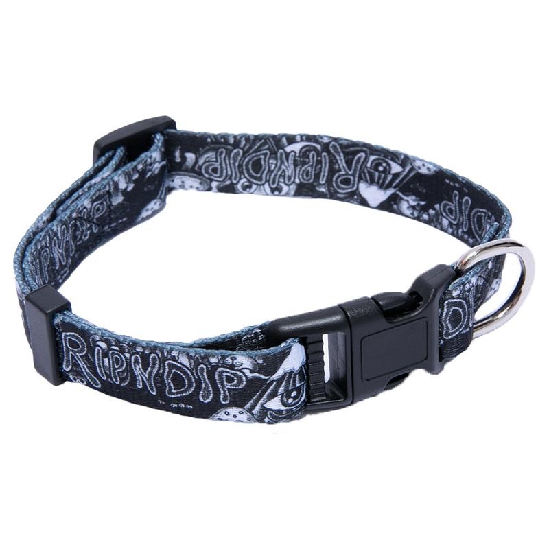 Black / White Ripndip Dark Twisted Fantasy Pet Collar Accessories | USABC2205