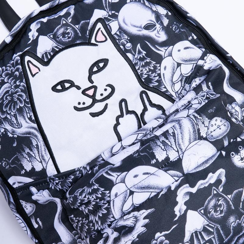 Black / White Ripndip Dark Twisted Fantasy Backpacks | USARW2263