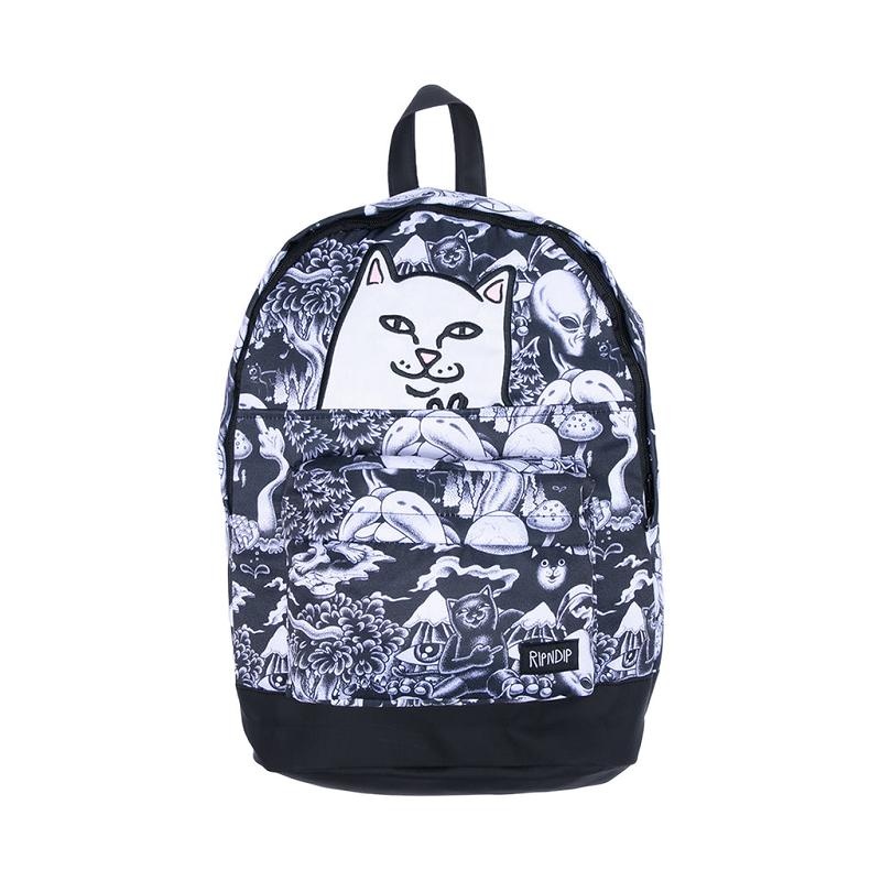 Black / White Ripndip Dark Twisted Fantasy Backpacks | USARW2263