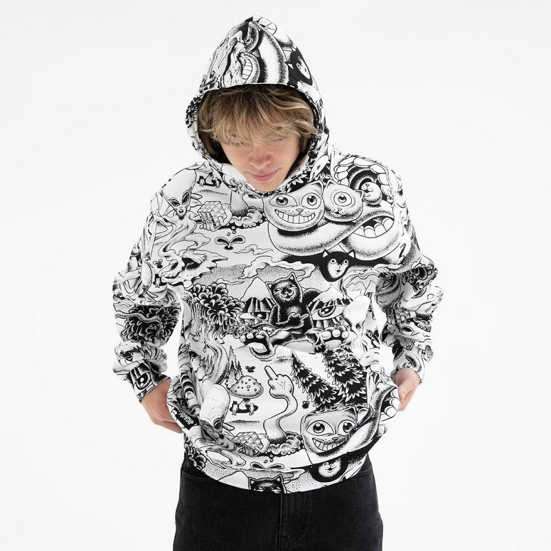 Black / White Ripndip Dark Twisted Fantasy Hoodie | USAFM2468