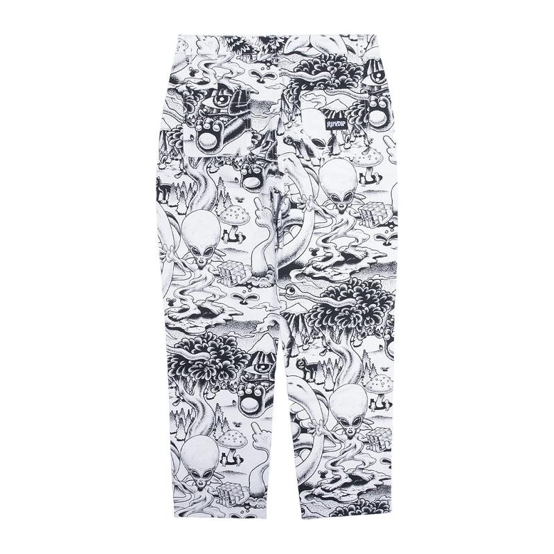 Black / White Ripndip Dark Twisted Fantasy Twill Pants | USAKI2620