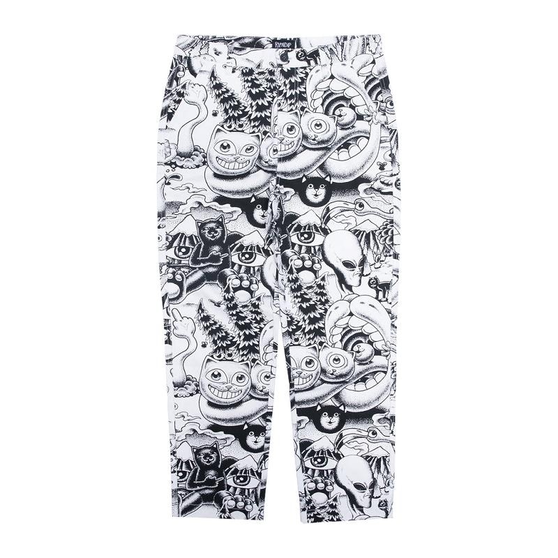 Black / White Ripndip Dark Twisted Fantasy Twill Pants | USAKI2620