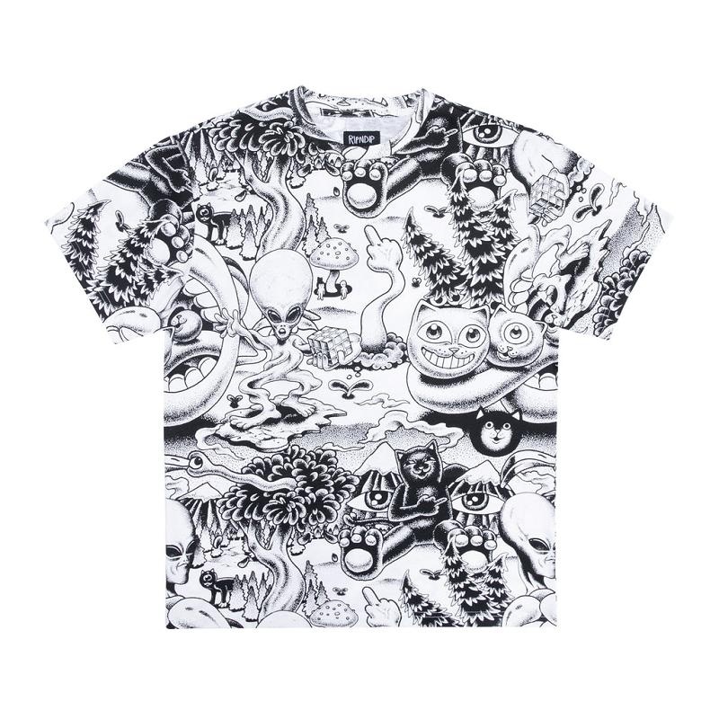 Black / White Ripndip Dark Twisted Fantasy Short Sleeve Shirts | USAOR2745