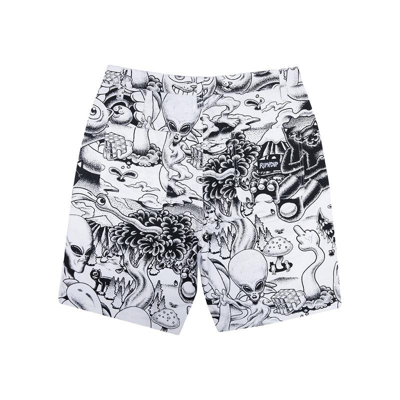 Black / White Ripndip Dark Twisted Fantasy Twill Shorts | USASO2840