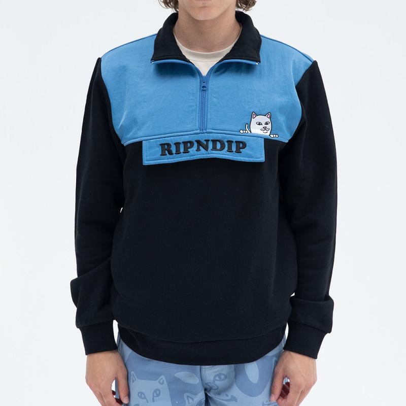 Blue Ripndip Beverly Half Zip Jackets | USAAP2497