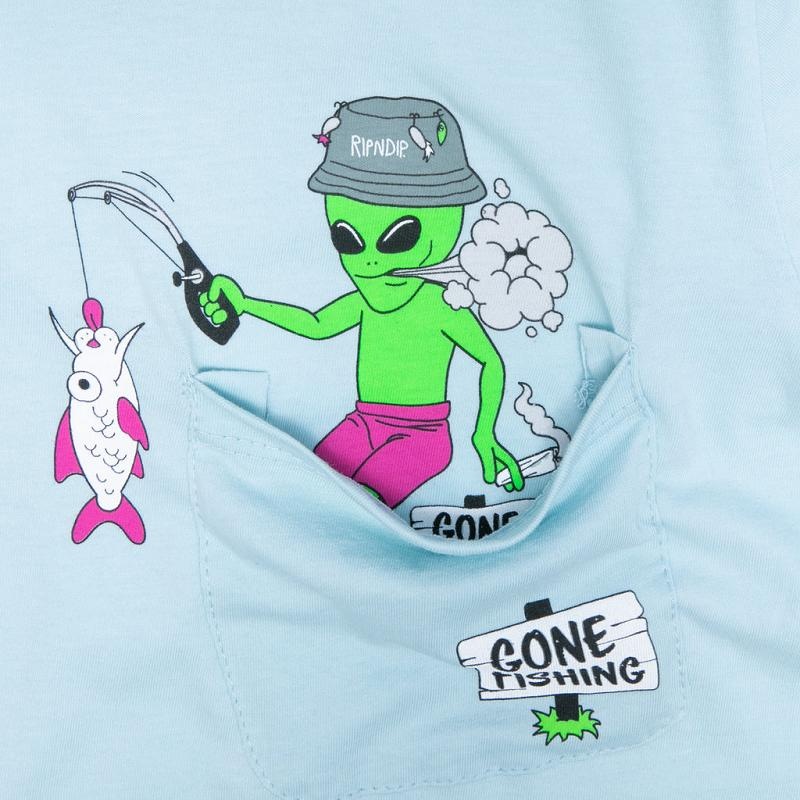 Blue Ripndip Gone Fishing Pocket Shirts | USAQZ2753