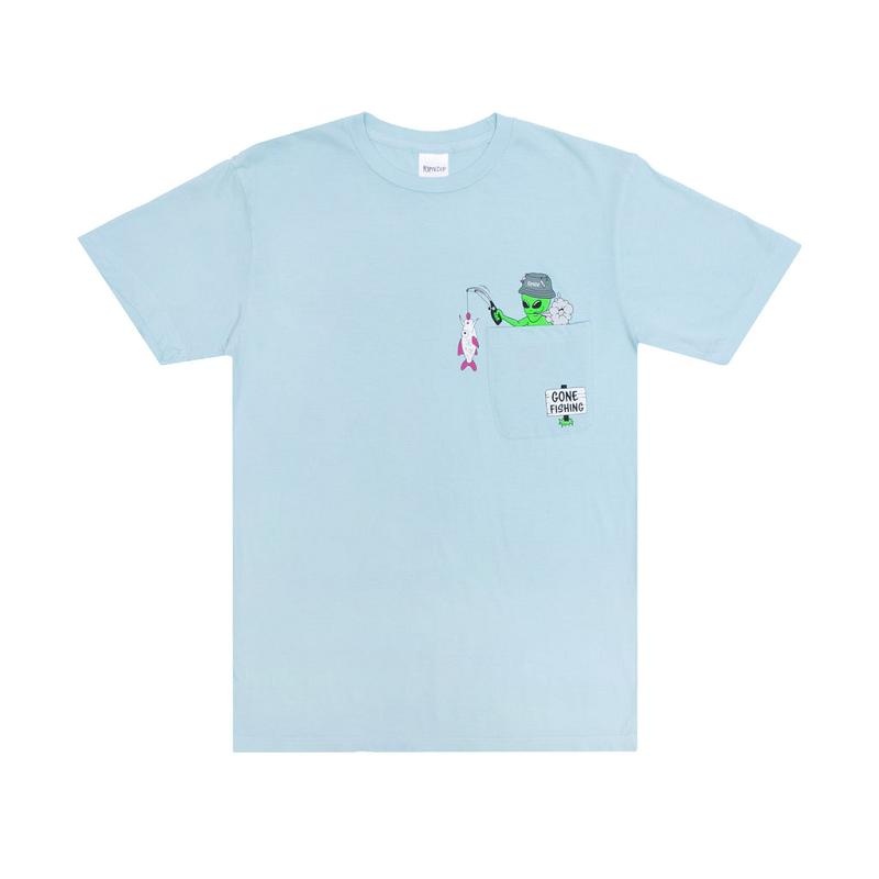 Blue Ripndip Gone Fishing Pocket Shirts | USAQZ2753