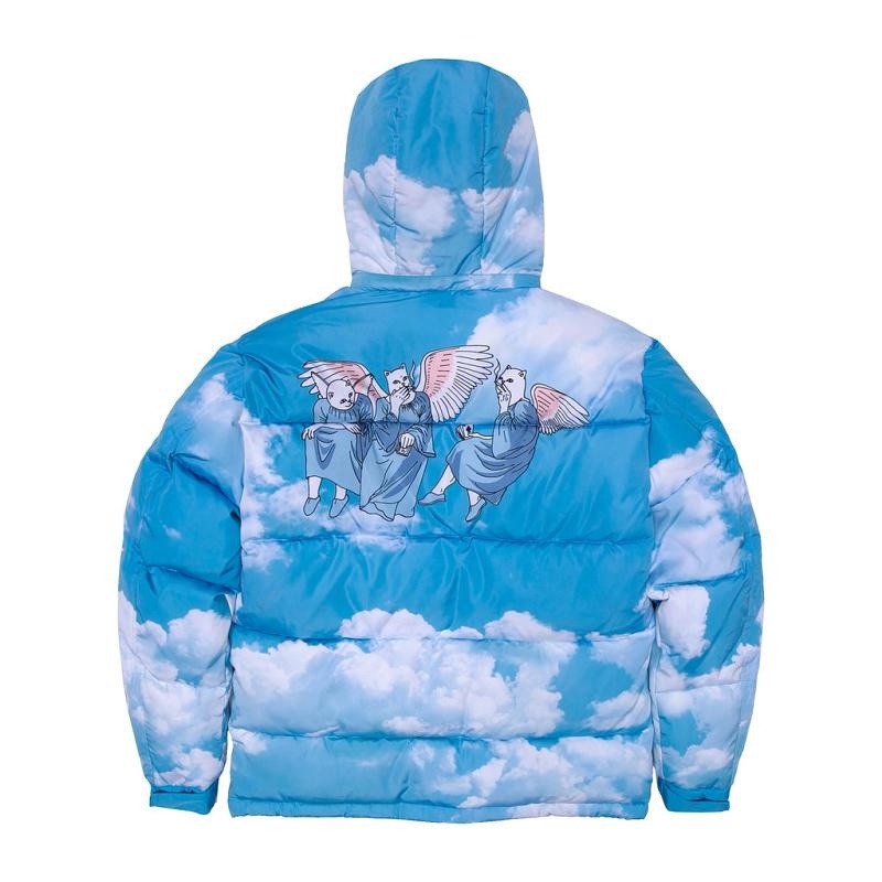 Blue Ripndip Heaven And Hell Puffer Jackets | USANB2509