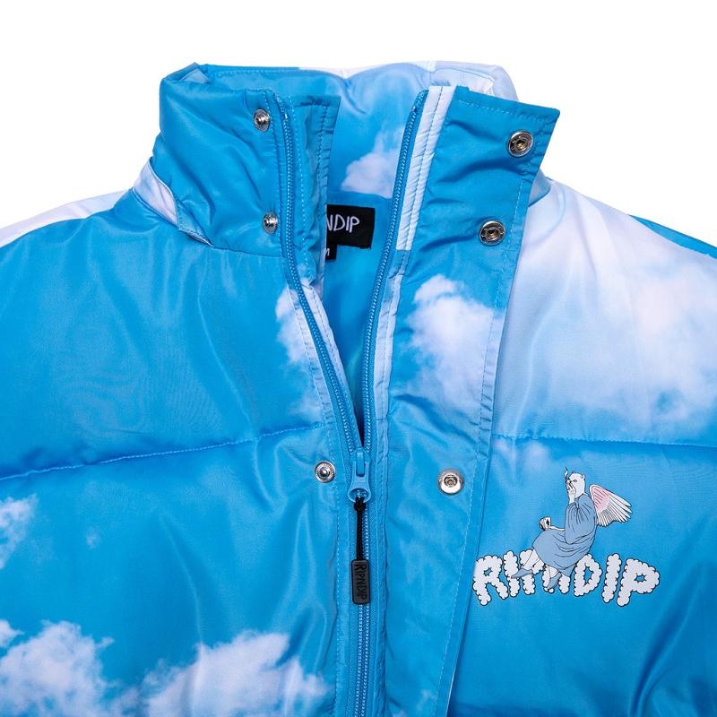 Blue Ripndip Heaven And Hell Puffer Jackets | USANB2509