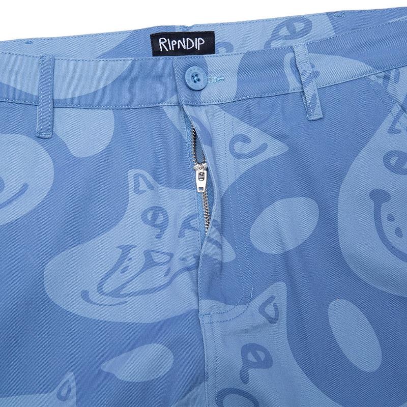 Blue Ripndip Many Faces Cotton Twill Pants | USAZG2592