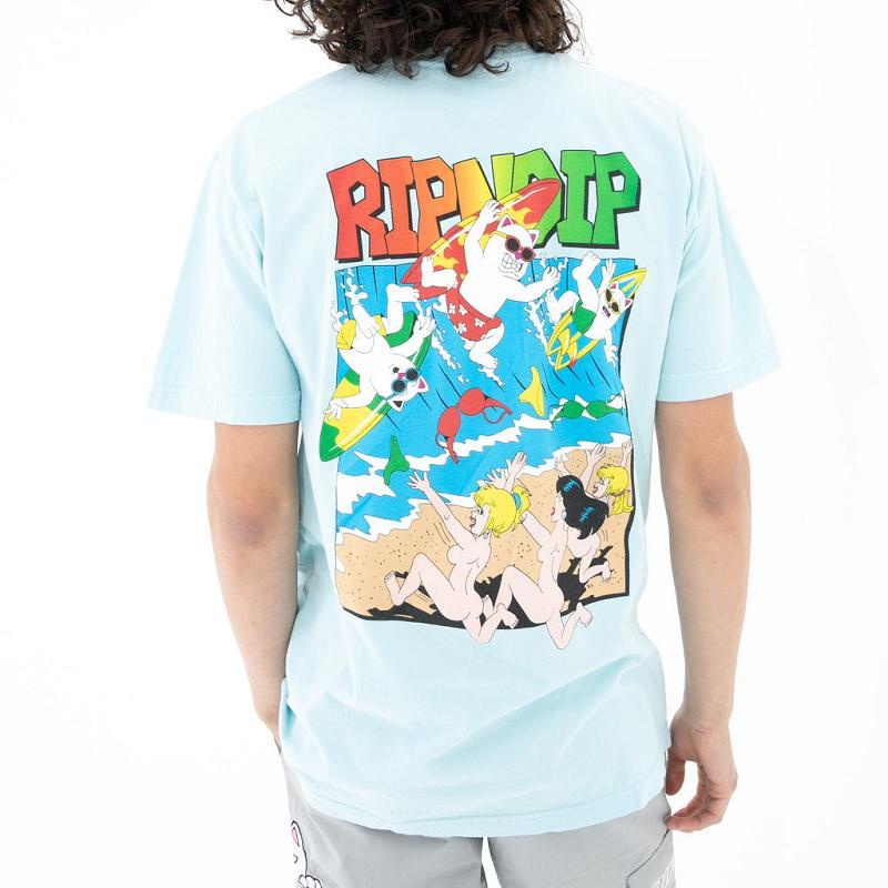 Blue Ripndip Summer Break Shirts | USAIS2702