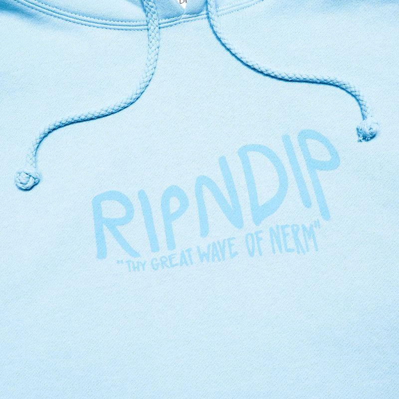 Blue Ripndip The Great Wave Of Nerm Hoodie | USAZG2410