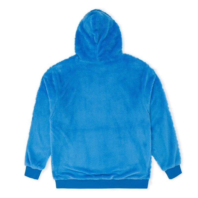 Blue Ripndip Waves Sherpa Hoodie | USAXF2487